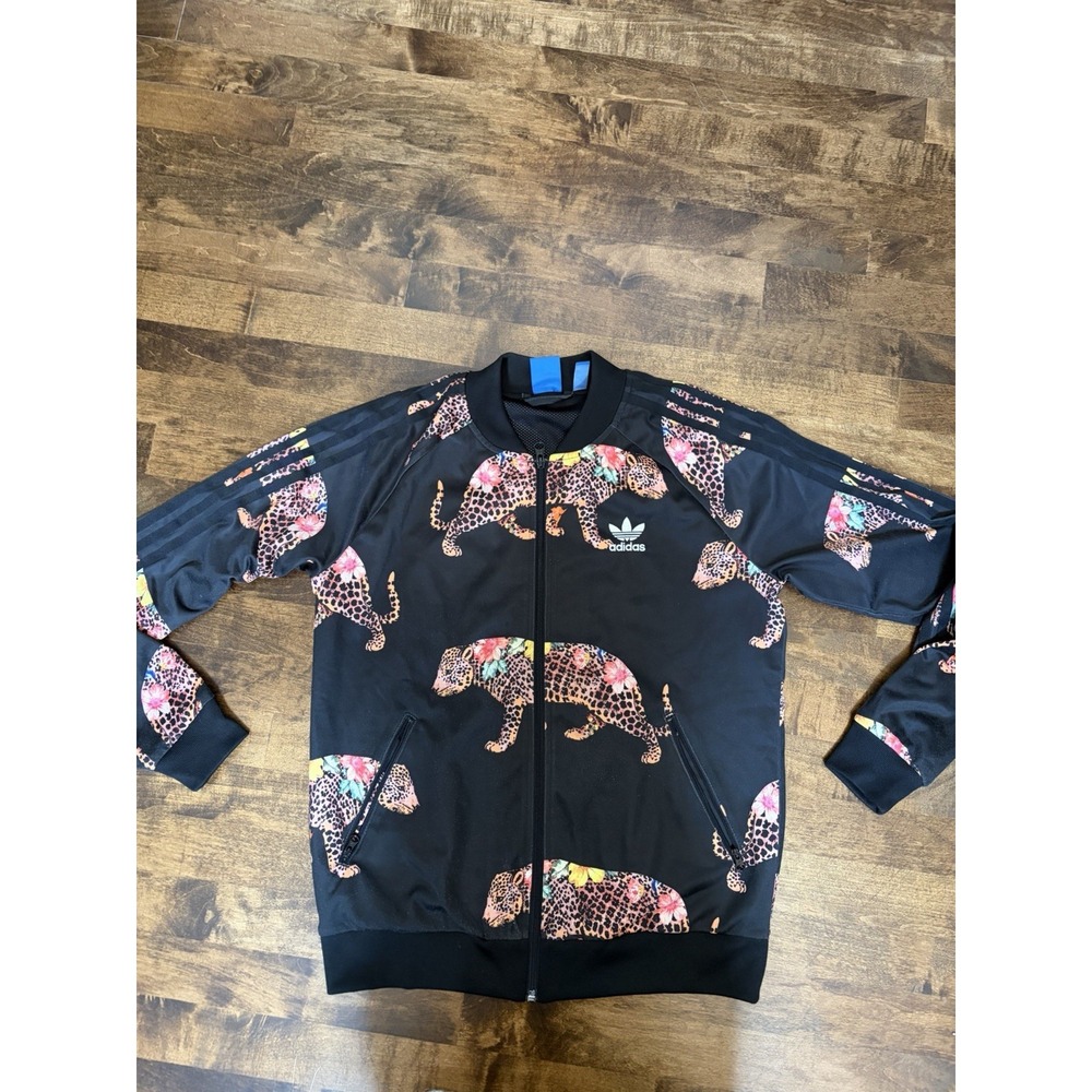 Adidas Originals x Farm Oncada Leopard Floral Track Jacket Womens Y2K M